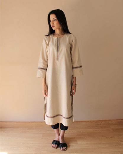 Ayesha Naveed - Beige long kameez