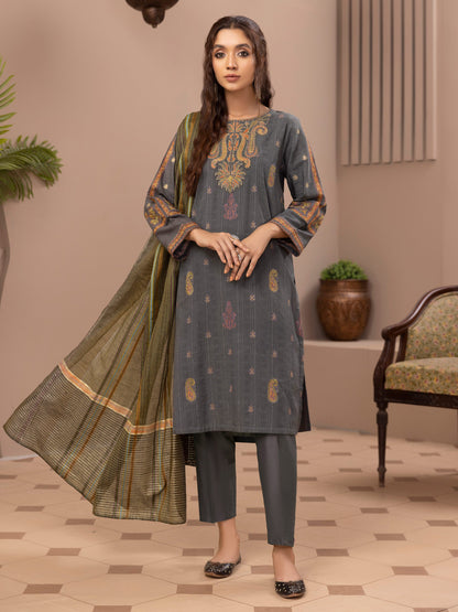 3 Piece Embroidered Yarn Dyed Suit