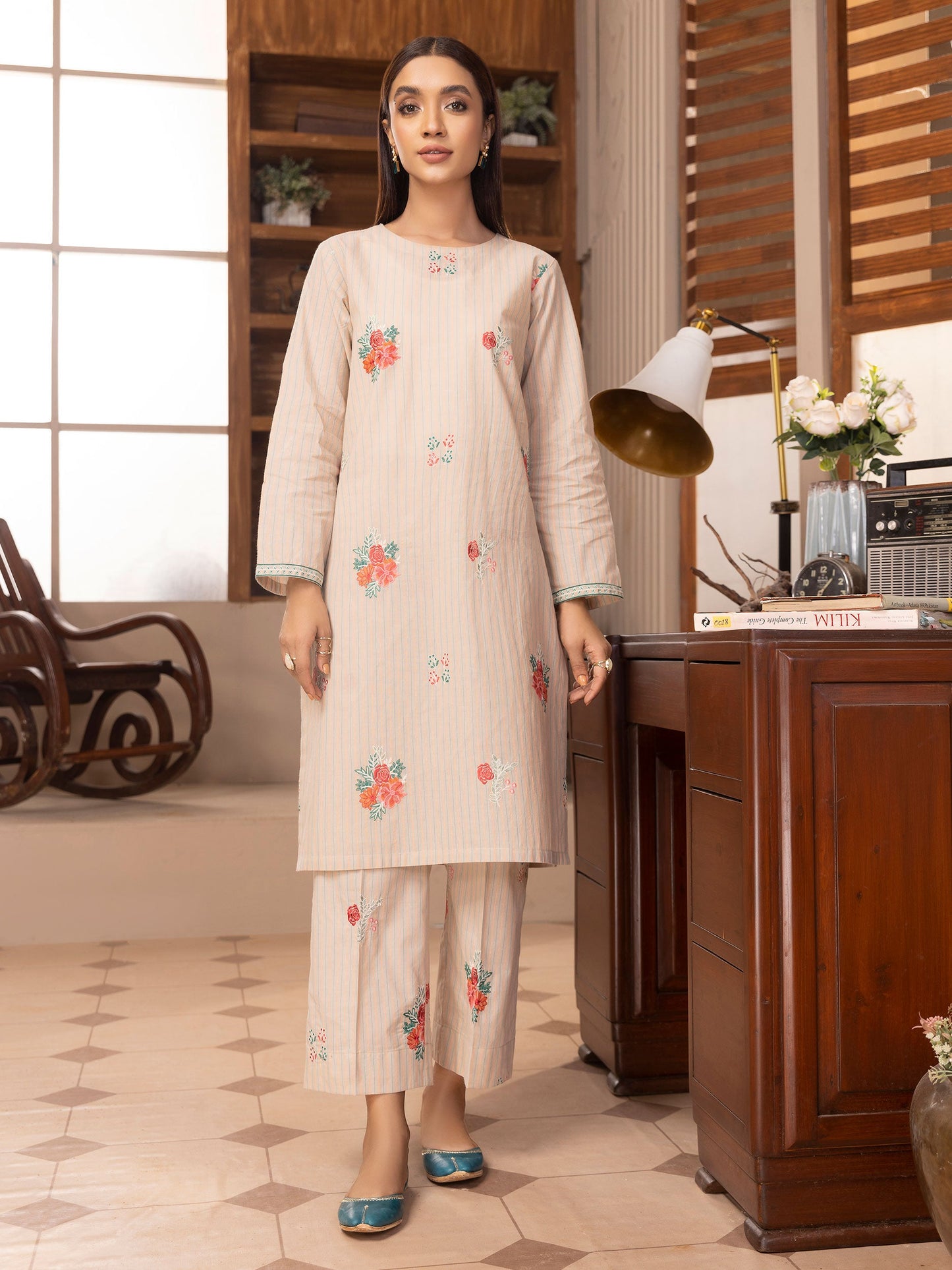 Limelight - 2 Piece Yarn Dyed Suit-Embroidered (Unstitched)