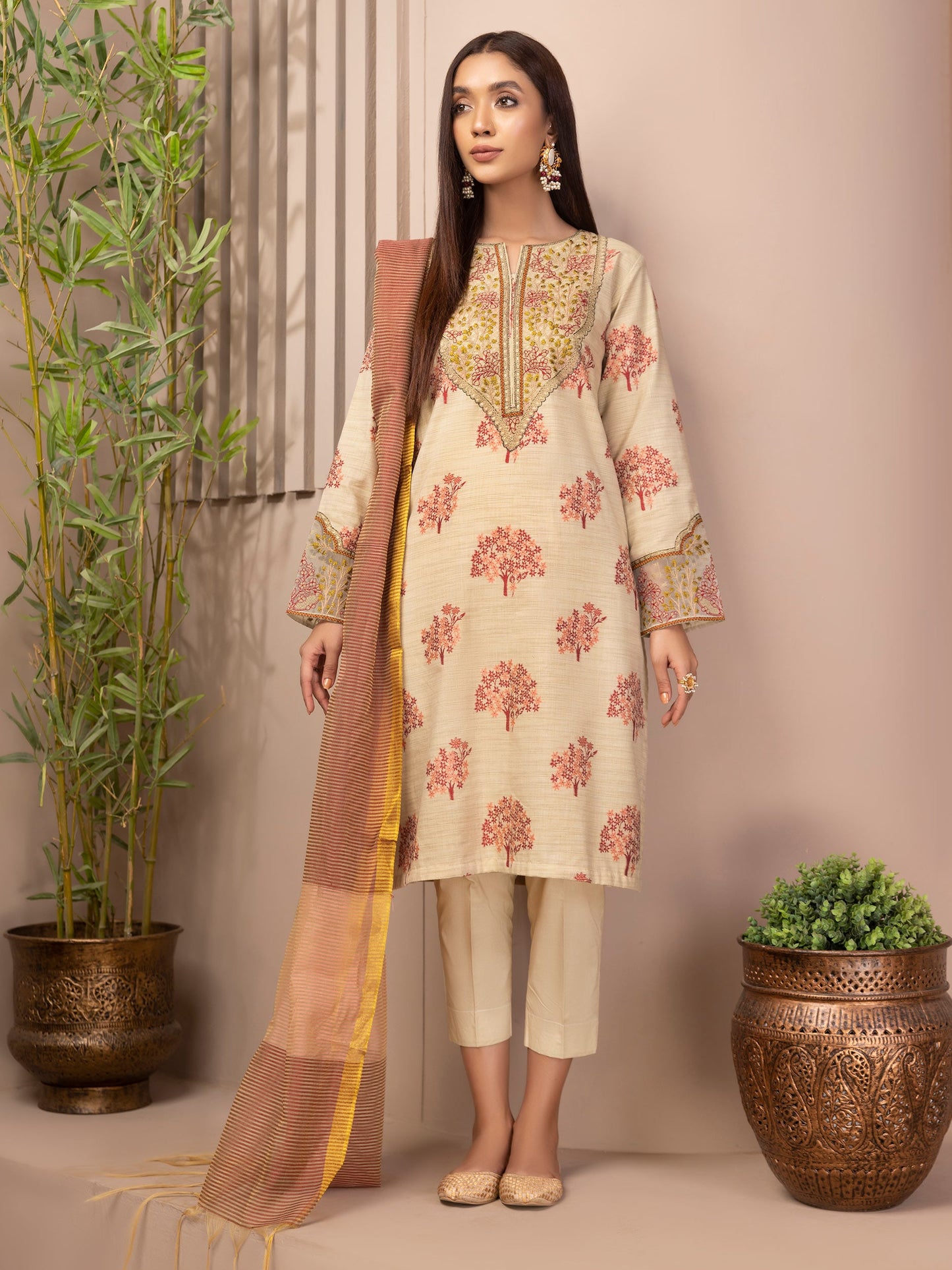 Limelight - 3 Piece Jacquard Suit-Embroidered (Unstitched)