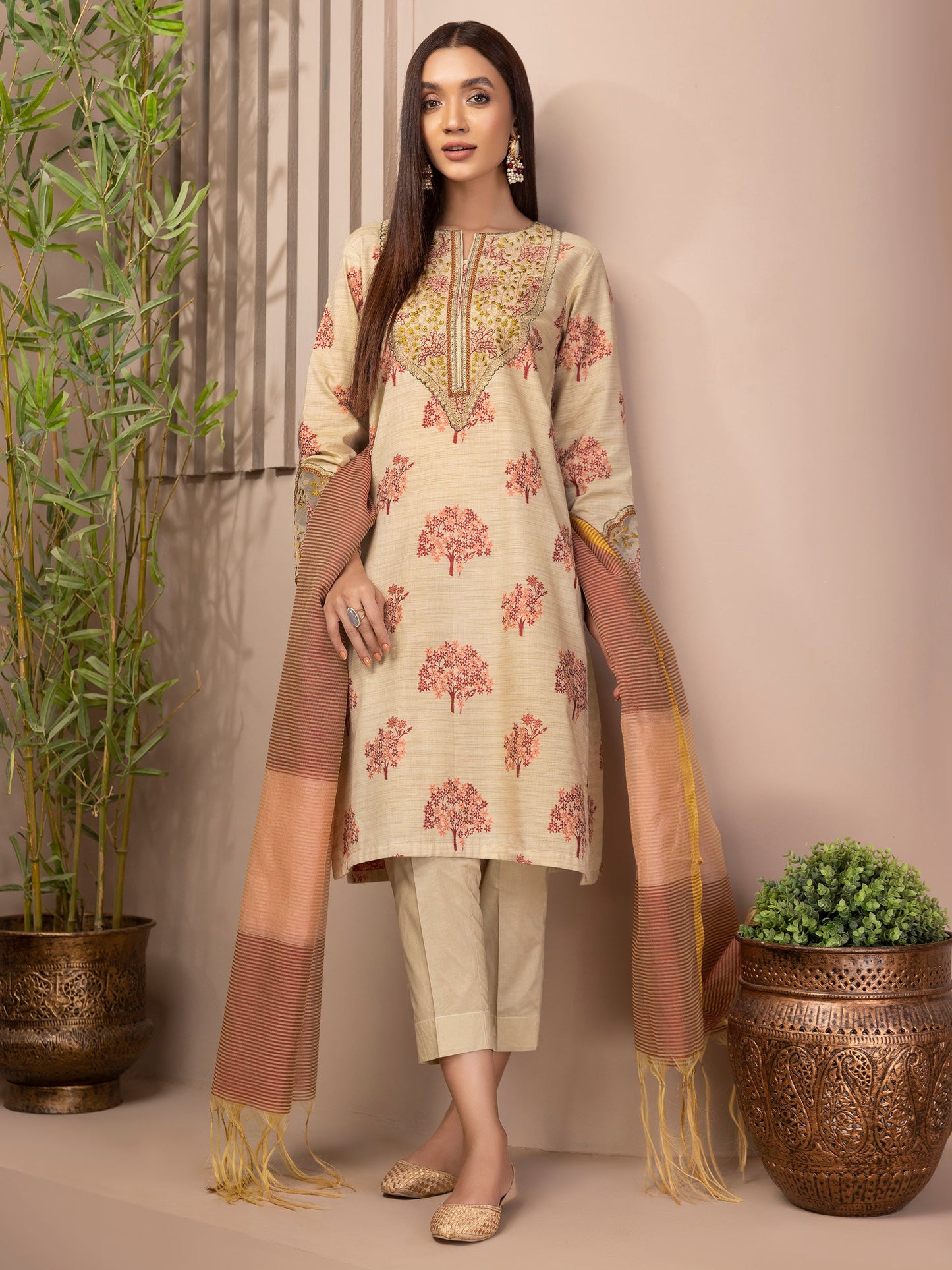 Limelight - 3 Piece Jacquard Suit-Embroidered (Unstitched)