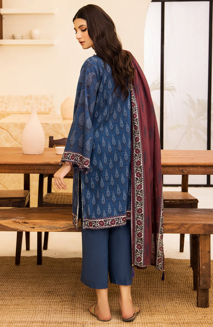 Orient - Unstitched 3 Piece Embroidered Khaddar Shirt , Khaddar Pant and Khaddar Dupatta