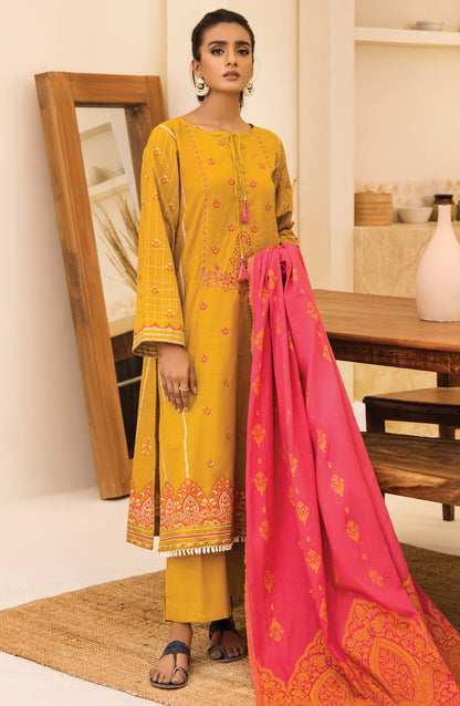 Orient - Unstitched 3 Piece Embroidered Khaddar Shirt, Pant and Jacquard Shawl Dupatta