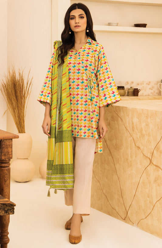 Orient - Unstitched 2 Piece Printed Khaddar Shirt and Shawl Dupatta