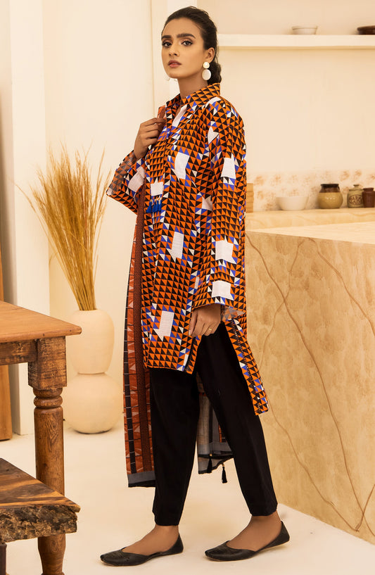 Orient - Unstitched 2 Piece Printed Khaddar Shirt and Out source Dupatta