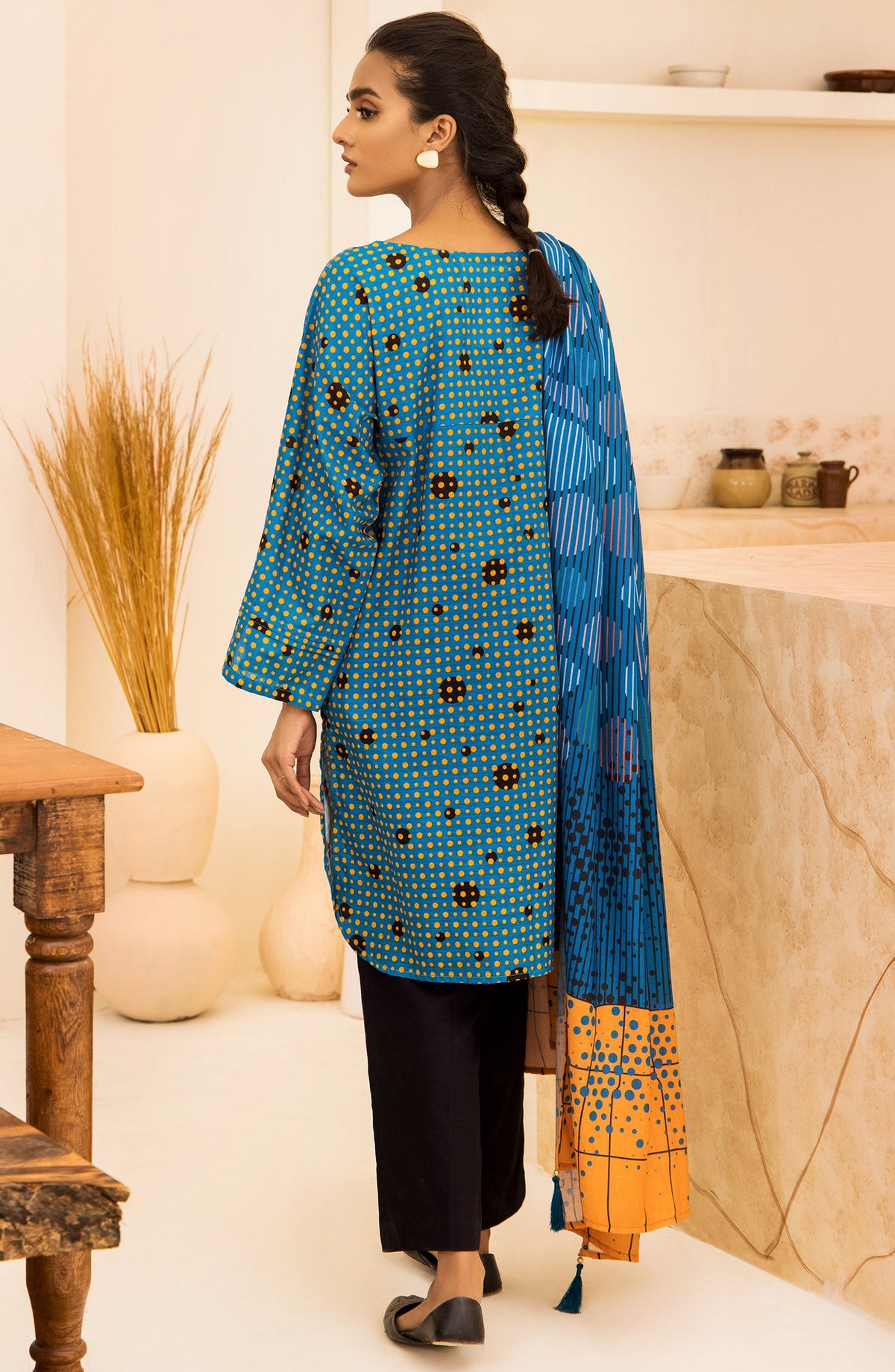 Orient - Unstitched 2 Piece Printed Khaddar Shirt and Shawl Dupatta