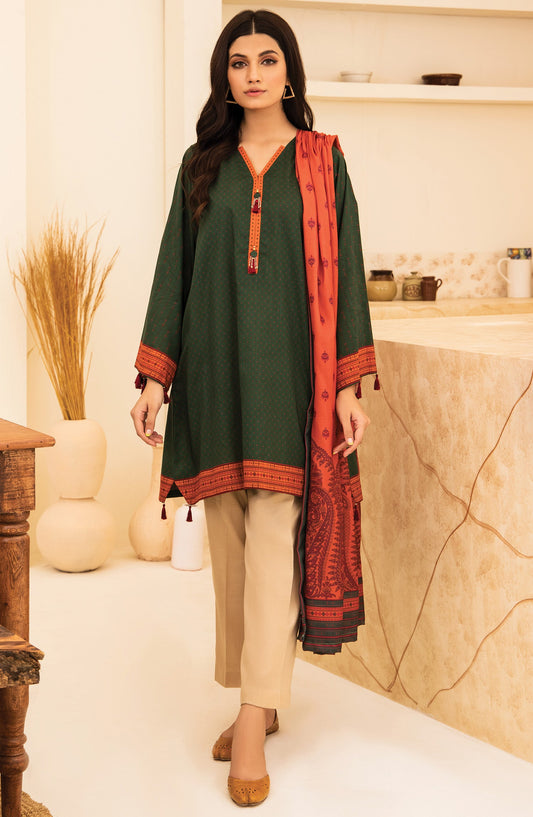 Orient - Unstitched 2 Piece Printed Khaddar Shirt and Acrylic Shawl Dupatta
