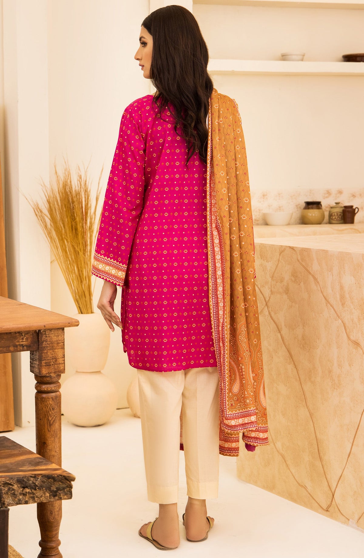 Orient - Unstitched 2 Piece Printed Khaddar Shirt and Acrylic Shawl Dupatta