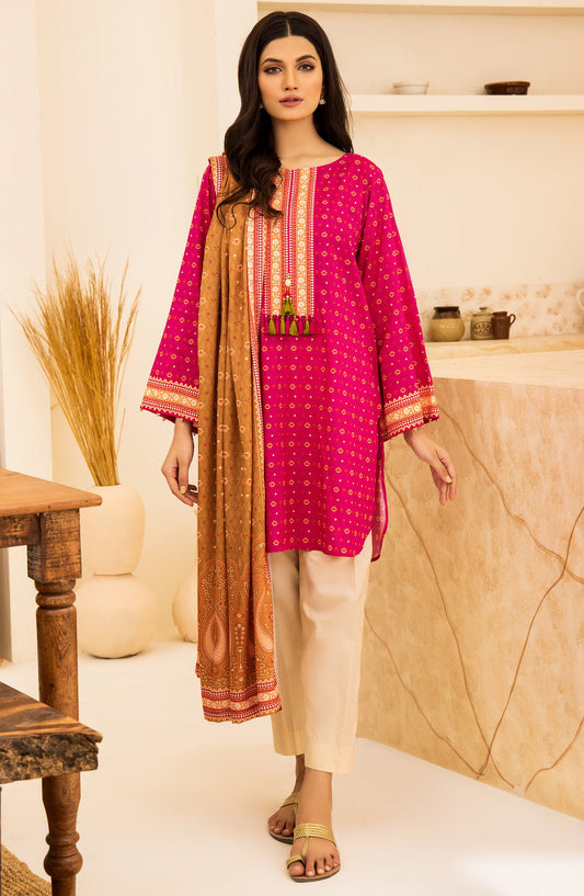 Orient - Unstitched 2 Piece Printed Khaddar Shirt and Acrylic Shawl Dupatta