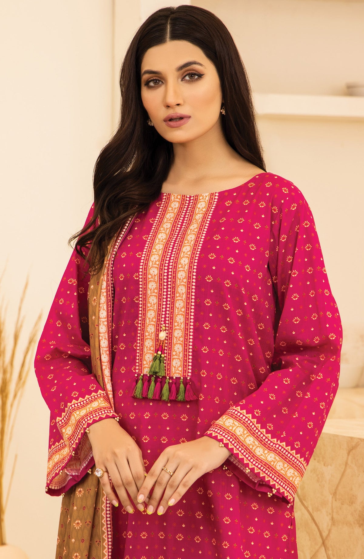 Orient - Unstitched 2 Piece Printed Khaddar Shirt and Acrylic Shawl Dupatta