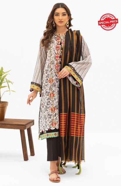 Orient - Unstitched 2 Piece Embroidered Lawn Shirt and Yarn Dyed Dupatta