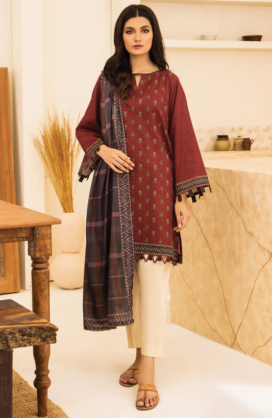 Orient - Unstitched 2 Piece Printed Khaddar Shirt and Acrylic Shawl Dupatta