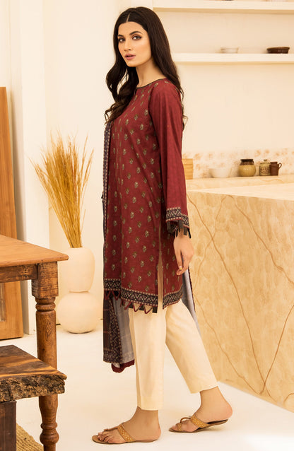 Orient - Unstitched 2 Piece Printed Khaddar Shirt and Acrylic Shawl Dupatta