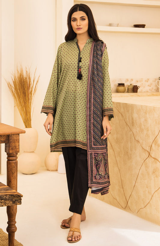 Orient - Unstitched 2 Piece Printed Khaddar Shirt and Acrylic Shawl Dupatta