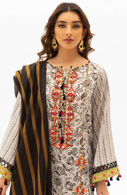 Orient - Unstitched 2 Piece Embroidered Lawn Shirt and Yarn Dyed Dupatta