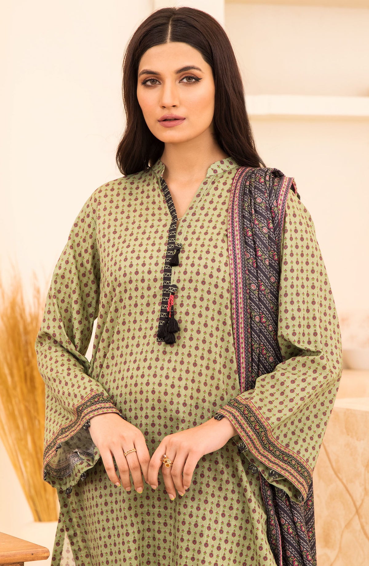 Orient - Unstitched 2 Piece Printed Khaddar Shirt and Acrylic Shawl Dupatta