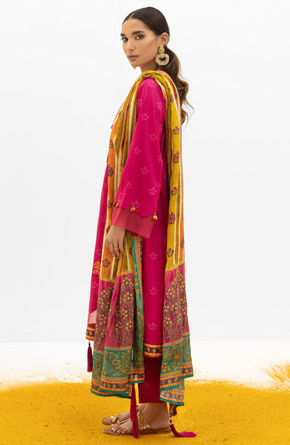 Orient - Unstitched 3 Piece Embroidered Lawn Shirt , Cambric Pant and Lawn Dupatta