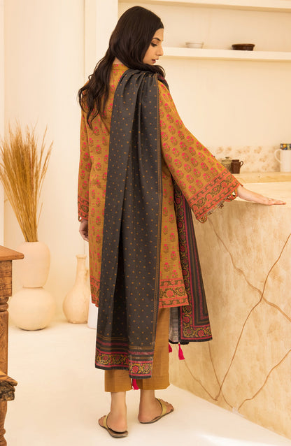 Orient - Unstitched 3 Piece Embroidered Khaddar Shirt , Khaddar Pant and Khaddar Dupatta