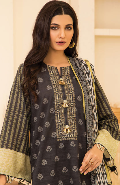 Orient - Unstitched 3 Piece Embroidered Khaddar Shirt , Khaddar Pant and Khaddar Dupatta