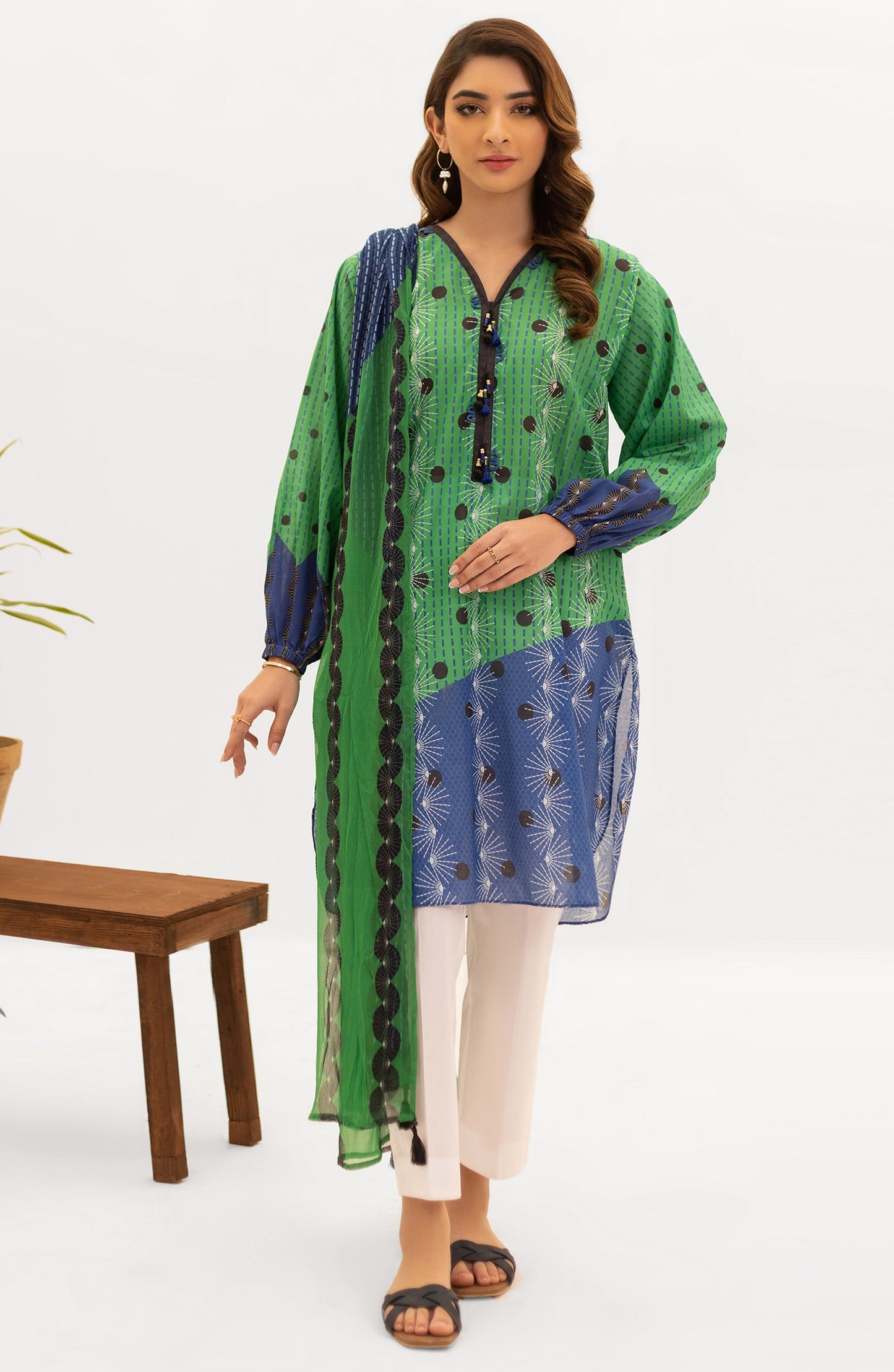 Orient - Unstitched 2 Piece Printed Lawn Shirt and Chiffon Dupatta