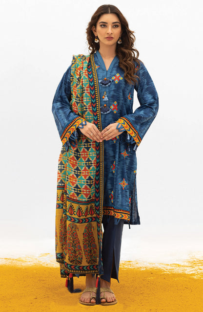 Orient - Unstitched 3 Piece Embroidered Lawn Shirt , Cambric Pant and Lawn Dupatta