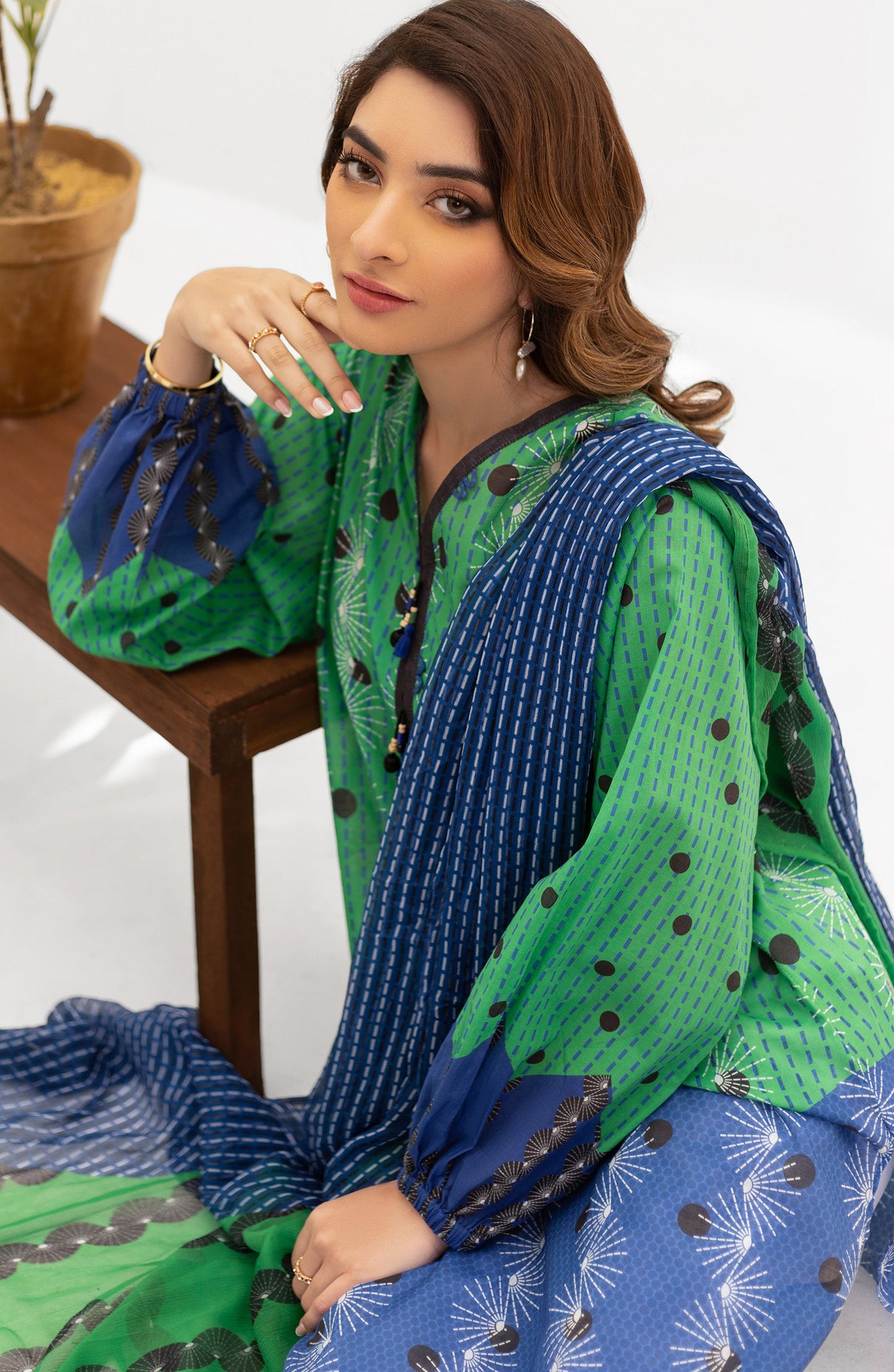 Orient - Unstitched 2 Piece Printed Lawn Shirt and Chiffon Dupatta