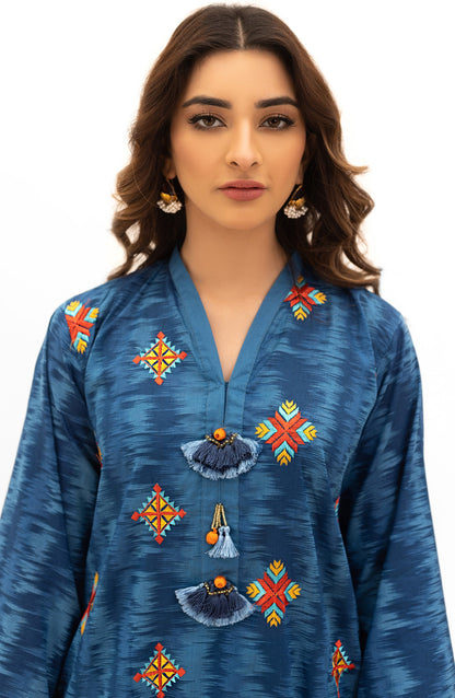 Orient - Unstitched 3 Piece Embroidered Lawn Shirt , Cambric Pant and Lawn Dupatta