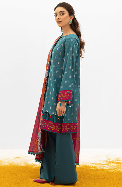 Orient - Unstitched 3 Piece Printed Lawn Shirt , Cambric Pant and Lawn Dupatta