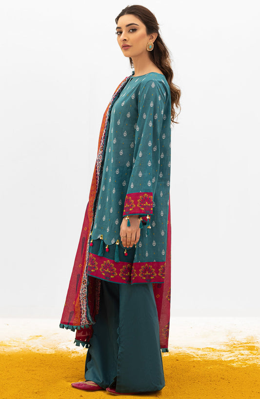 Orient - Unstitched 3 Piece Printed Lawn Shirt , Cambric Pant and Lawn Dupatta