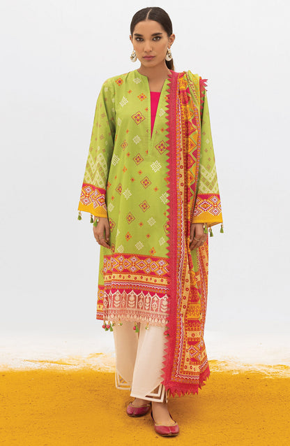 Orient - Unstitched 3 Piece Embroidered Lawn Shirt , Cambric Pant and Lawn Dupatta