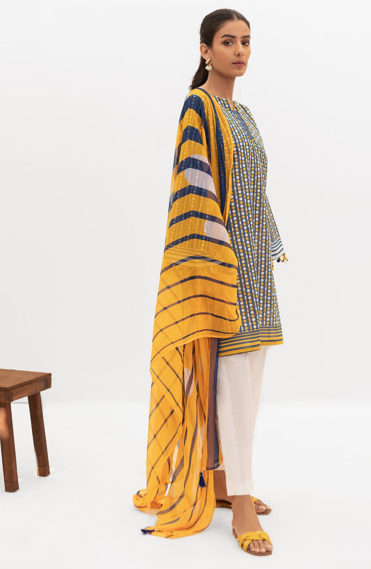 Orient - Unstitched 2 Piece Printed Lawn Shirt and Chiffon Dupatta