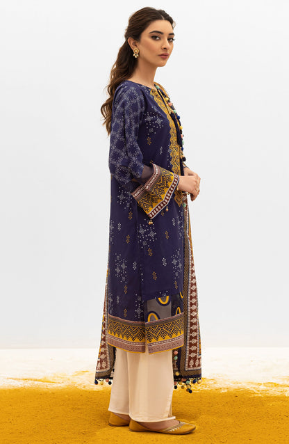 Orient - Unstitched 3 Piece Embroidered Lawn Shirt , Cambric Pant and Lawn Dupatta