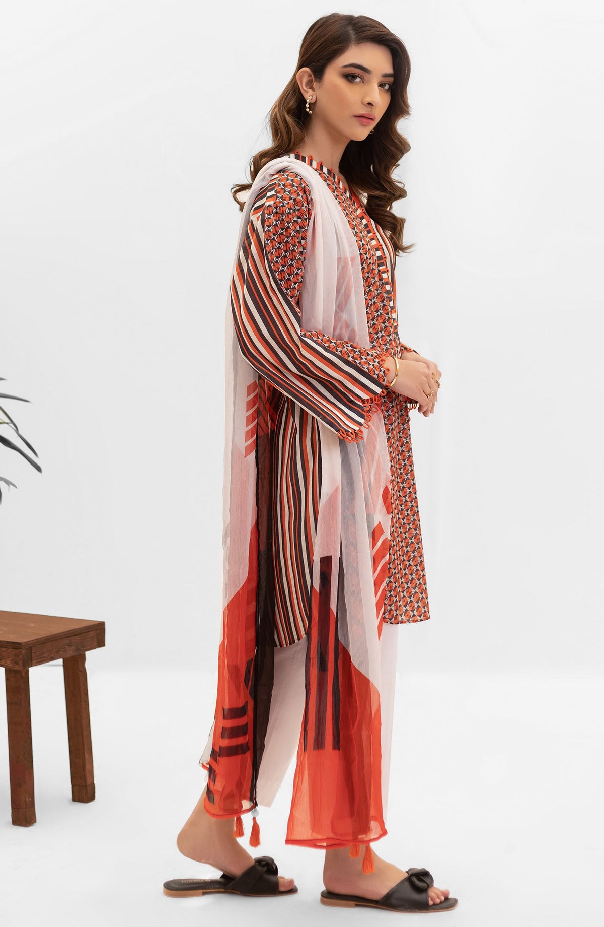 Orient - Unstitched 2 Piece Printed Lawn Shirt and Chiffon Dupatta