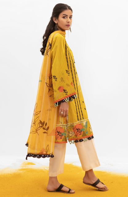 Orient - Unstitched 2 Piece Embroidered Lawn Shirt and Chiffon Dupatta