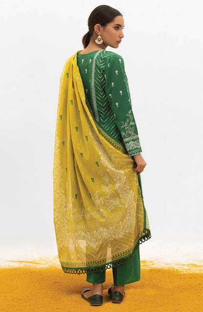 Orient - Unstitched 3 Piece Embroidered Lawn Shirt , Cambric Pant and Lawn Dupatta