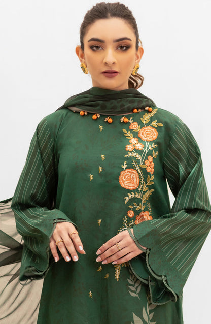 Orient - Unstitched 2 Piece Embroidered Lawn Shirt and Chiffon Dupatta