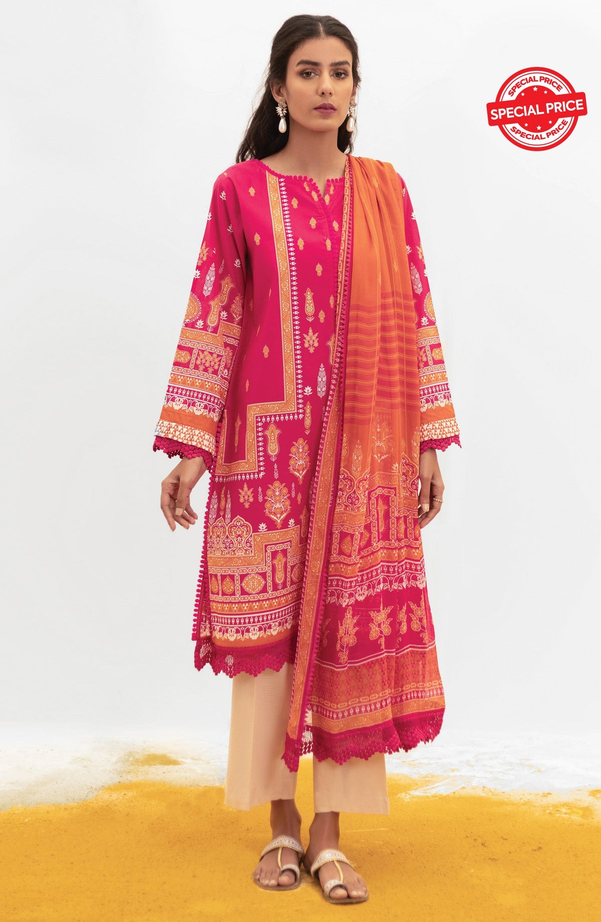 Orient - Unstitched 2 Piece Printed Lawn Shirt and Chiffon Dupatta
