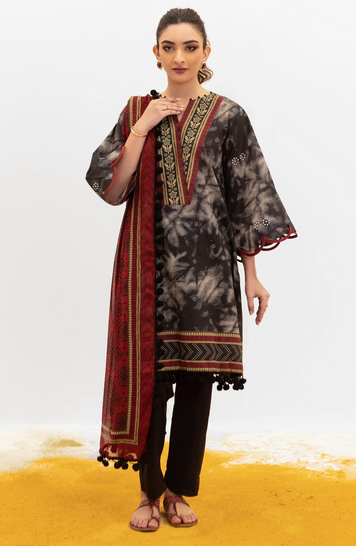 Orient - Unstitched 2 Piece Printed Lawn Shirt and Chiffon Dupatta