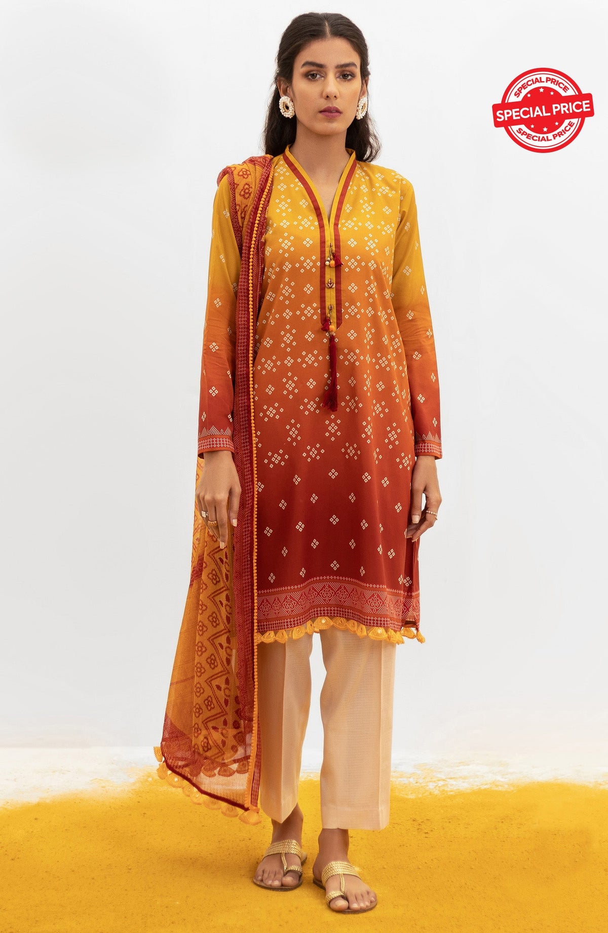 Orient - Unstitched 2 Piece Printed Lawn Shirt and Chiffon Dupatta
