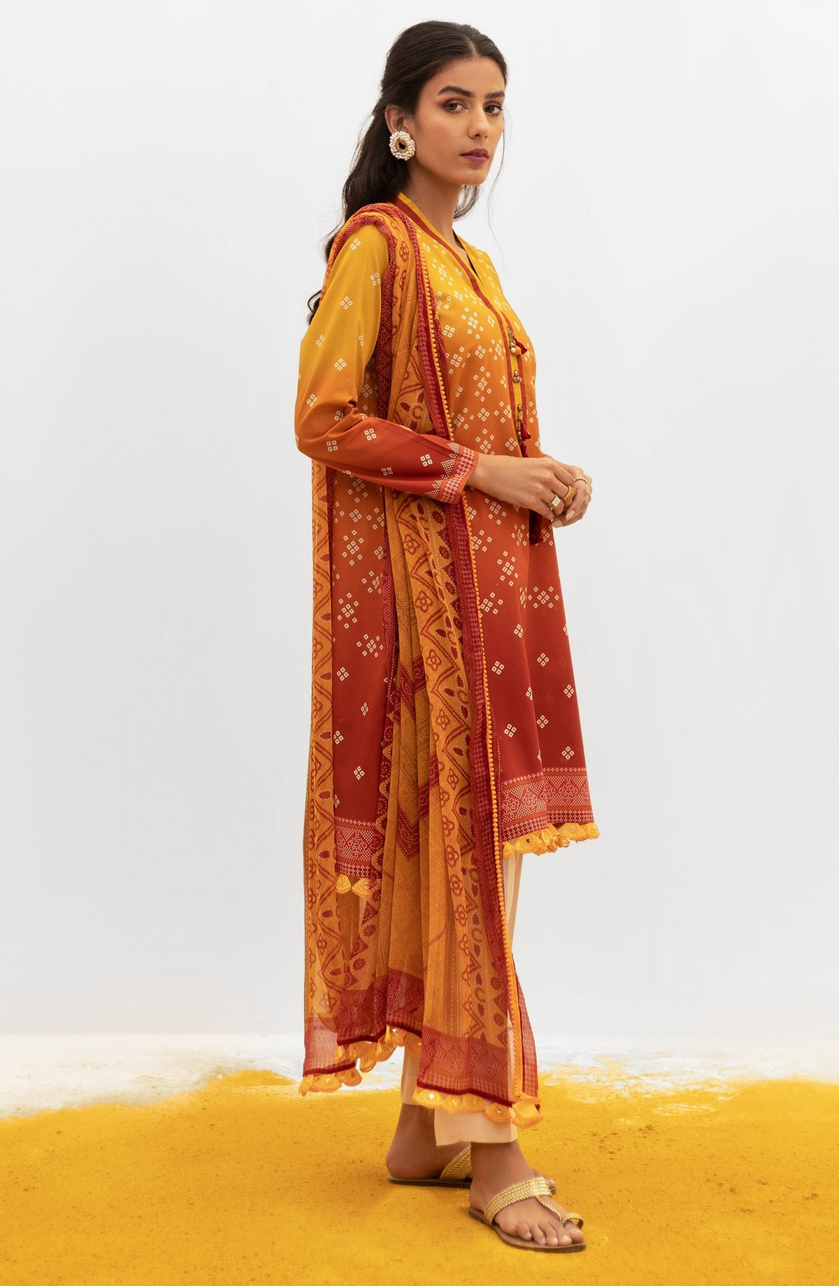 Orient - Unstitched 2 Piece Printed Lawn Shirt and Chiffon Dupatta
