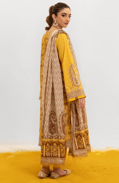 Orient - Unstitched 3 Piece Embroidered Lawn Shirt , Cambric Pant and Lawn Dupatta