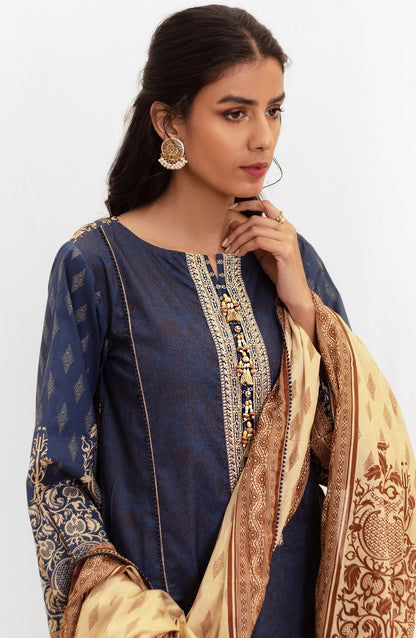 Orient - Unstitched 3 Piece Embroidered Lawn Shirt , Cambric Pant and Lawn Dupatta