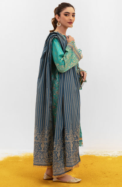 Orient - Unstitched 3 Piece Embroidered Lawn Shirt , Cambric Pant and Lawn Dupatta