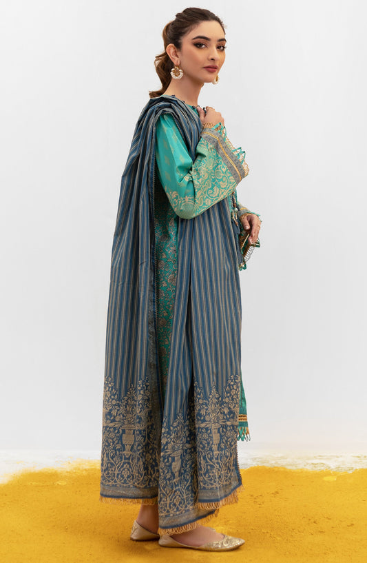 Orient - Unstitched 3 Piece Embroidered Lawn Shirt , Cambric Pant and Lawn Dupatta