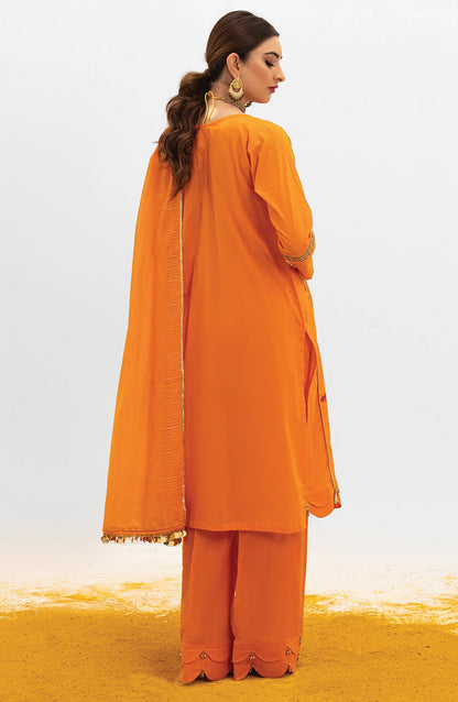 Orient - Unstitched 3 Piece Embroidered Lawn Shirt , Dyed Textured Pant and Masuri Stripe Dupatta