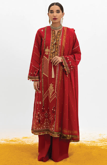 Orient - Unstitched 3 Piece Embroidered Lawn Shirt , Cambric Pant and Lawn Dupatta