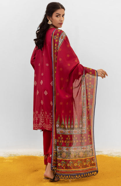 Orient - Unstitched 3 Piece Embroidered Lawn Shirt , Cambric Pant and Lawn Dupatta