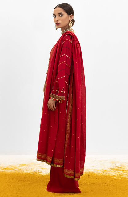 Orient - Unstitched 3 Piece Embroidered Lawn Shirt , Cambric Pant and Lawn Dupatta