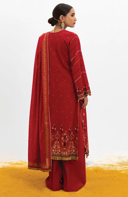 Orient - Unstitched 3 Piece Embroidered Lawn Shirt , Cambric Pant and Lawn Dupatta