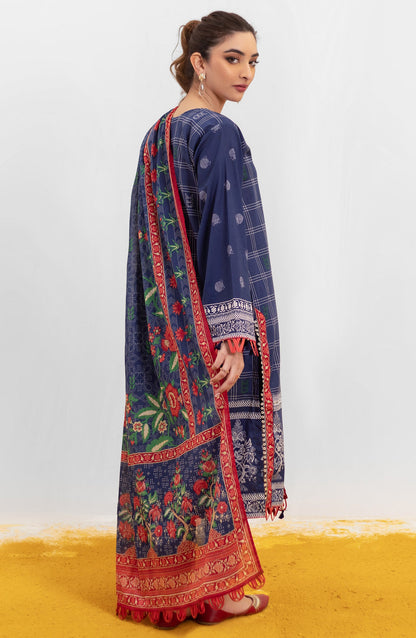 Orient - Unstitched 3 Piece Embroidered Lawn Shirt , Cambric Pant and Lawn Dupatta